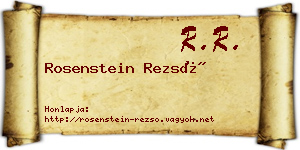 Rosenstein Rezső névjegykártya